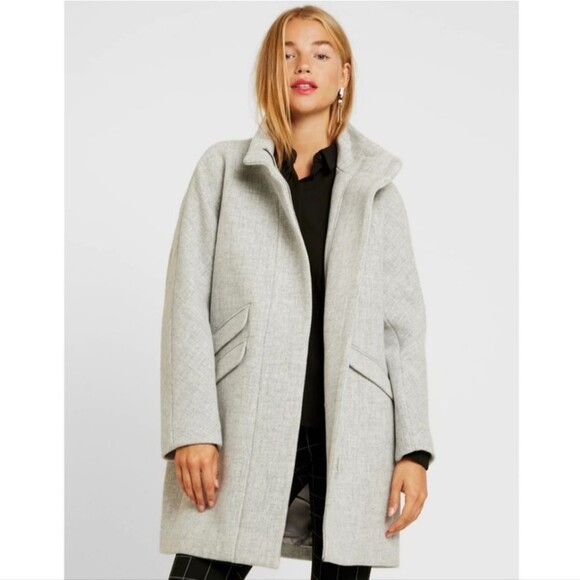 J. Crew Cocoon coat in Italian stadium-cloth wool blend Zip Jacket Grey Size - Picture 12 of 13